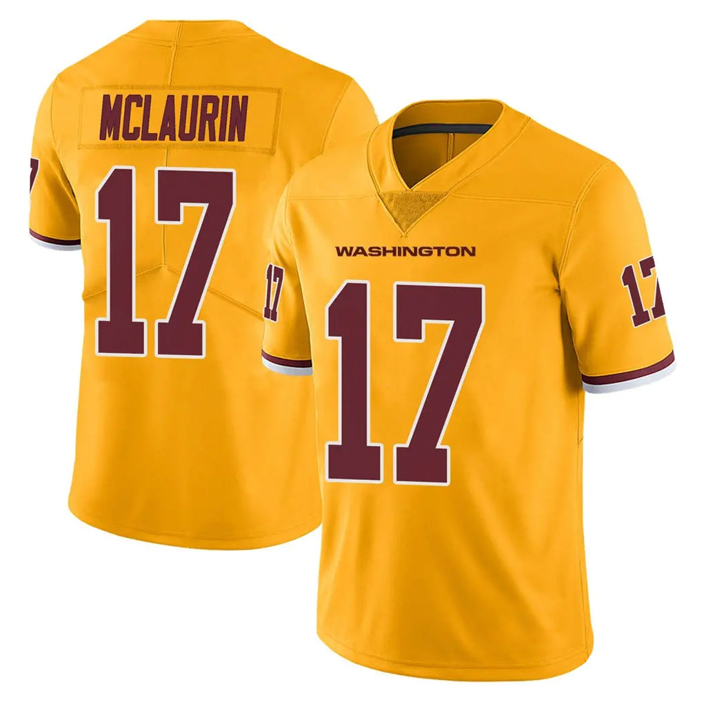 Elroe W.Commanders #17 Terry Mclaurin Player Gold Limited Color Rush Home Game Stitched Jerseys