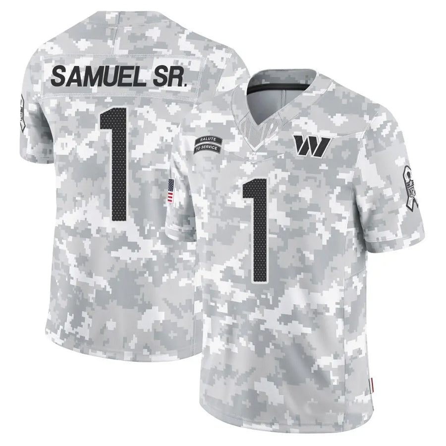 Elroe W.Commanders #1 Deebo Samuel Sr Player Arctic Camo Salute to Service Limited Football Jerseys