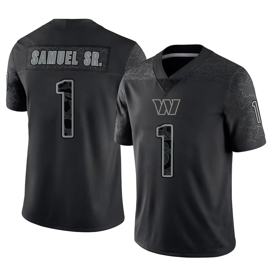 Elroe W.Commanders #1 Deebo Samuel Sr Player Black RFLCTV Limited Football Jerseys