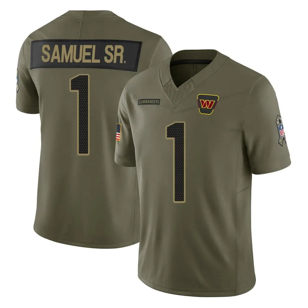 Elroe W.Commanders #1 Deebo Samuel Sr Player Olive Salute To Service Limited Stitched Jerseys