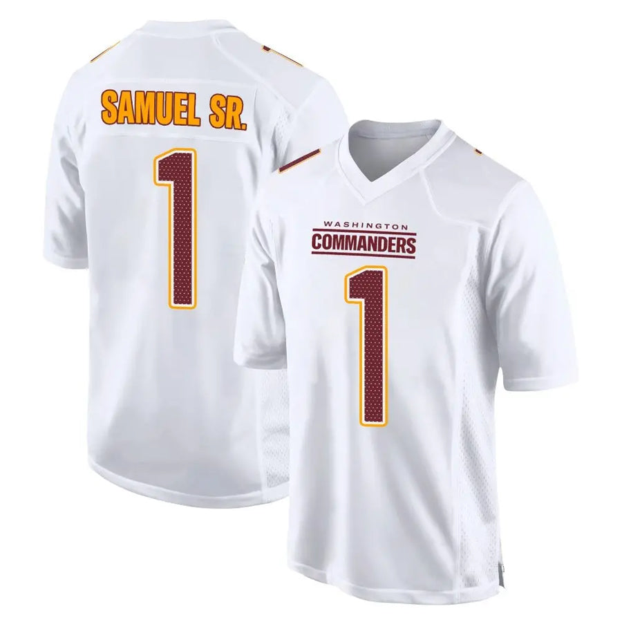 Elroe W.Commanders #1 Deebo Samuel Sr Player Tundra White Fashion Game Stitched Jerseys