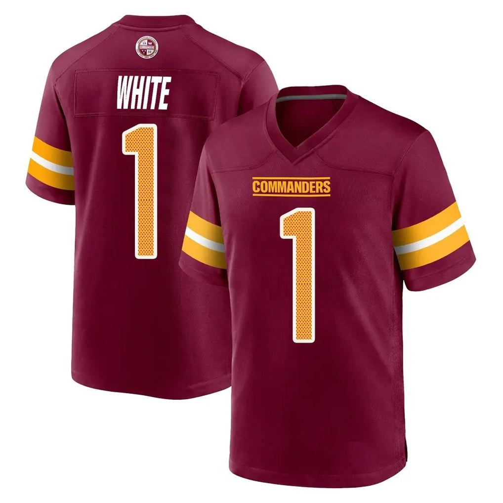Elroe W.Commanders #1 Rachaad White Player Burgundy Home Game Stitched Jerseys