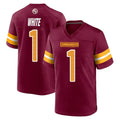 Elroe W.Commanders #1 Rachaad White Player Burgundy Home Game Stitched Jerseys
