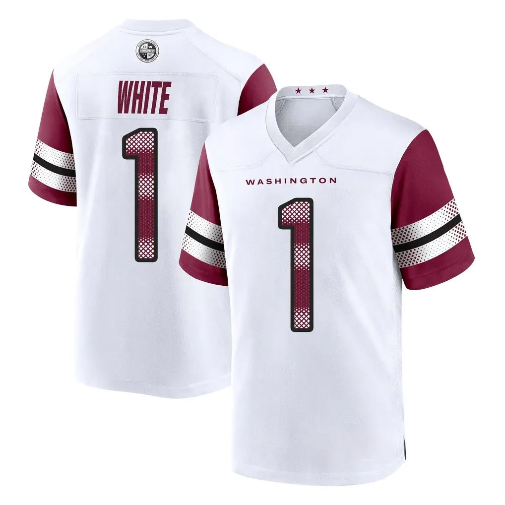 Elroe W.Commanders #1 Rachaad White Player White Game Home Stitched Jerseys