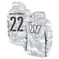 Elroe W.Commanders #22 Jacory Croskey-Merritt Player Arctic Camo Salute to Service Hoodies Stitched Jerseys