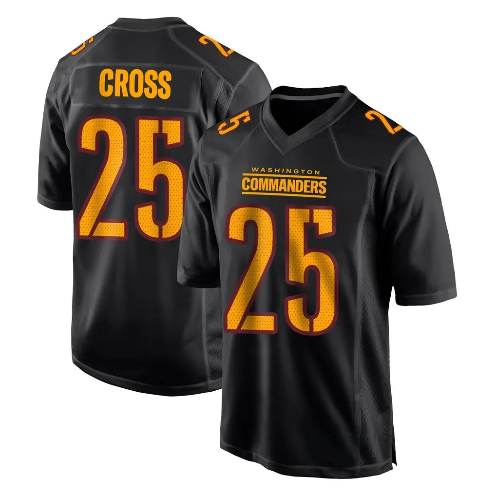 Elroe W.Commanders #25 Nick Cross Player Black Carbon Fashion Home Game Stitched Jerseys