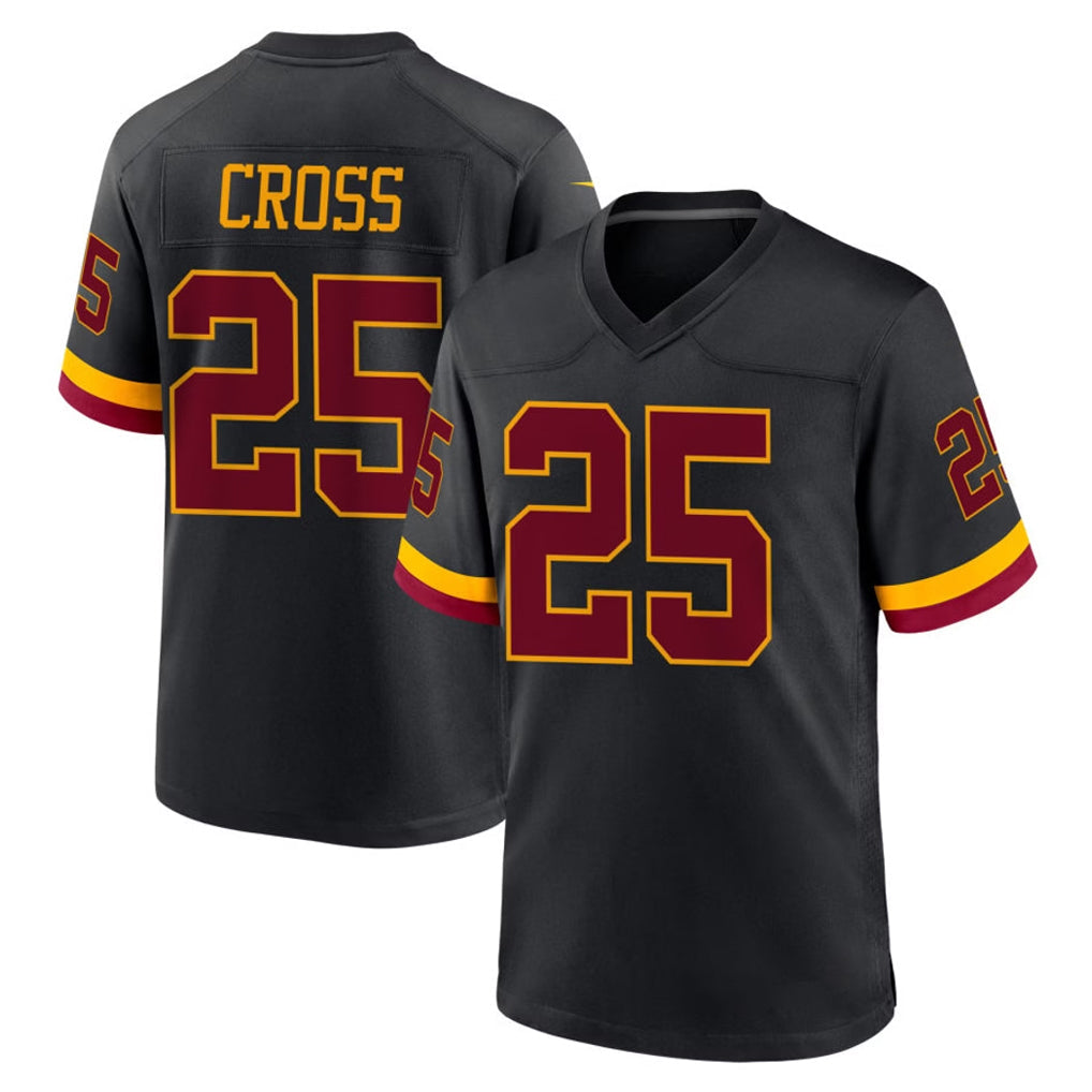 Elroe W.Commanders #25 Nick Cross Player Black Limited Home Game Stitched Jerseys