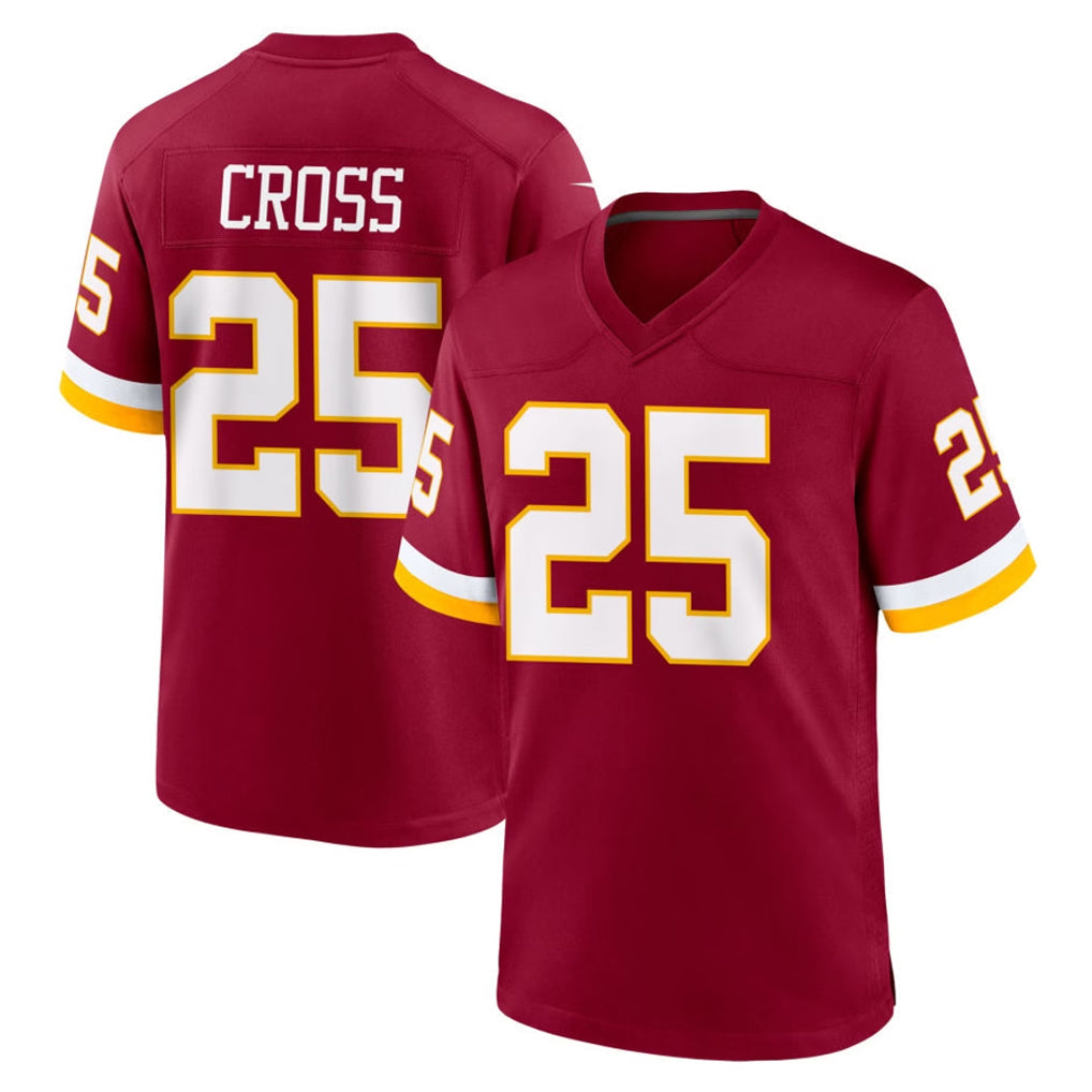 Elroe W.Commanders #25 Nick Cross Player Burgundy Game Home Stitched Jerseys