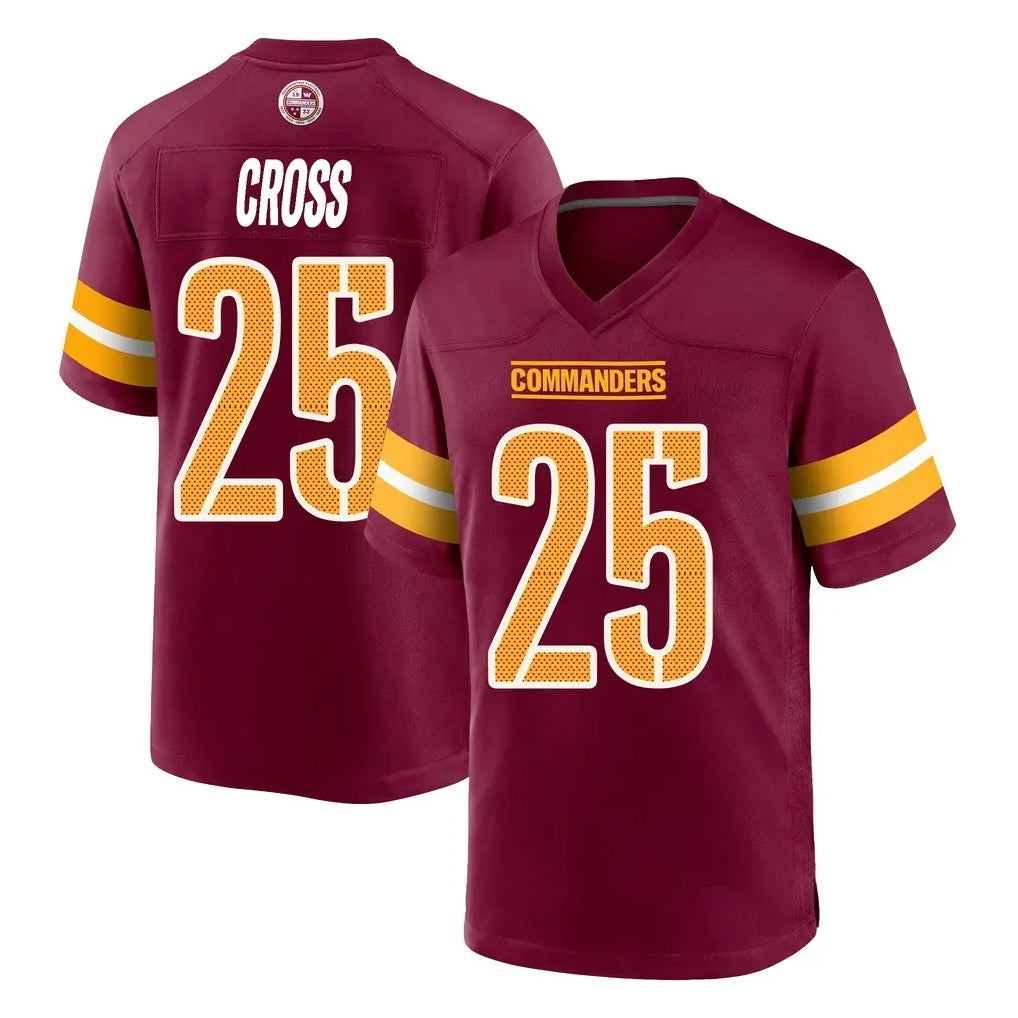 Elroe W.Commanders #25 Nick Cross Player Burgundy Home Game Stitched Jerseys