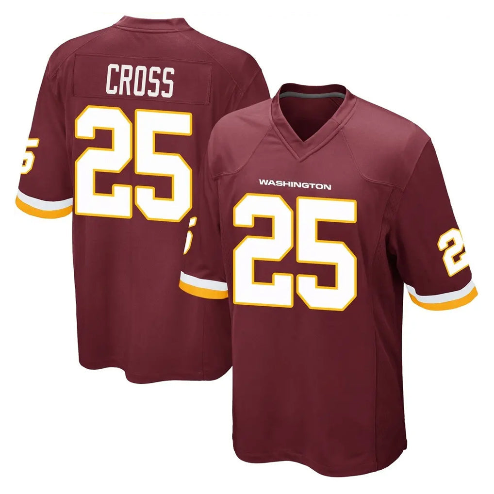 Elroe W.Commanders #25 Nick Cross Player Burgundy Team Color Home Game Stitched Jerseys