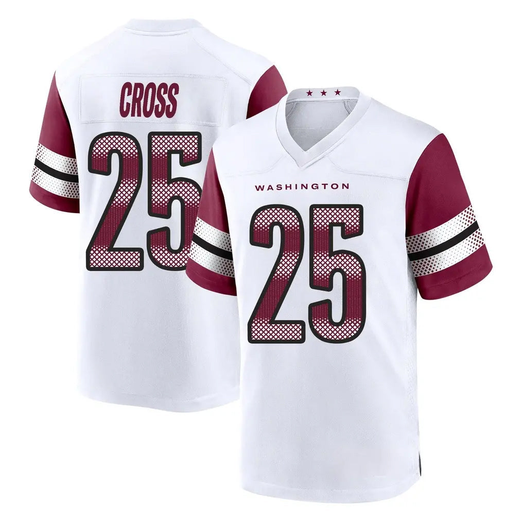 Elroe W.Commanders #25 Nick Cross Player White Game Home Stitched Jerseys