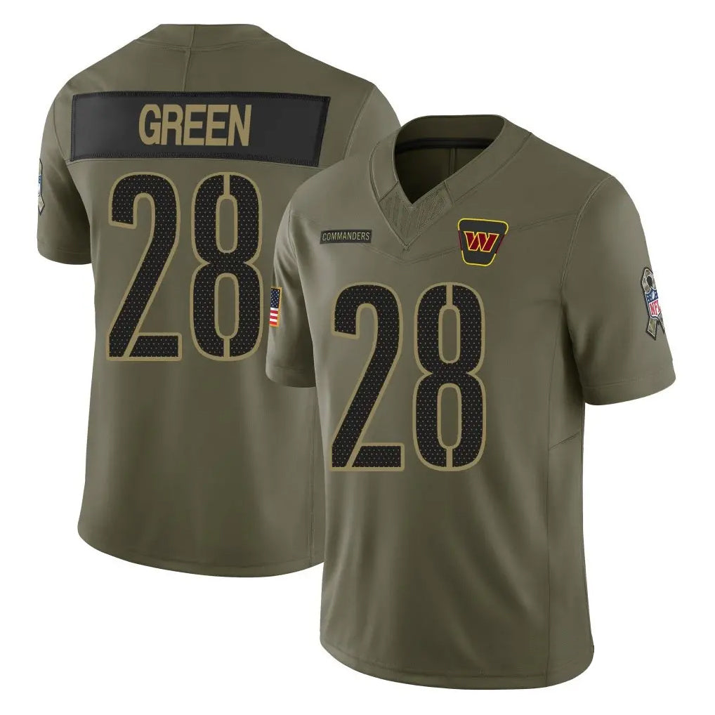 Elroe W.Commanders #28 Darrell Green Player  Olive Salute To Service Limited Stitched Jerseys
