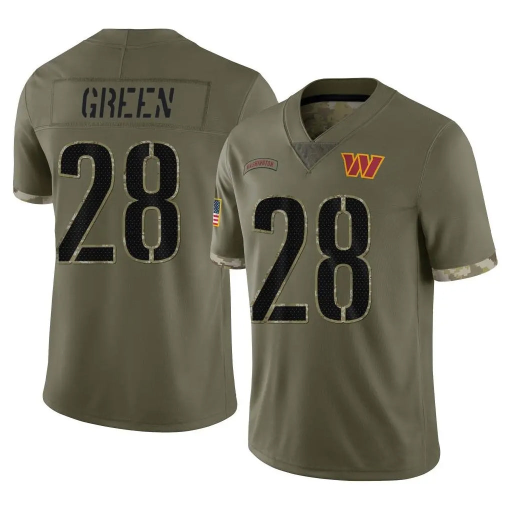 Elroe W.Commanders #28 Darrell Green Player  Salute To Service Olive Limited Stitched Jerseys