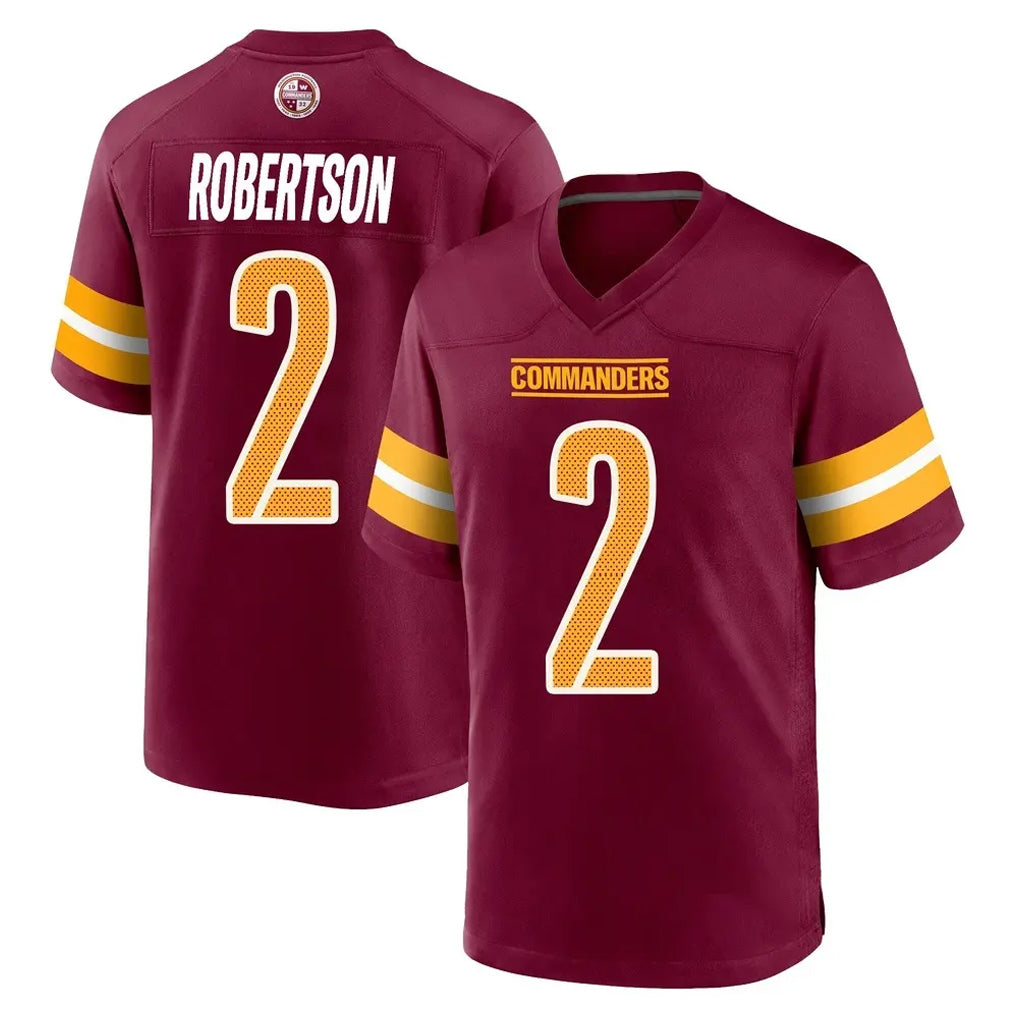 Elroe W.Commanders #2 Amik Robertson Player Burgundy Home Game Stitched Jerseys