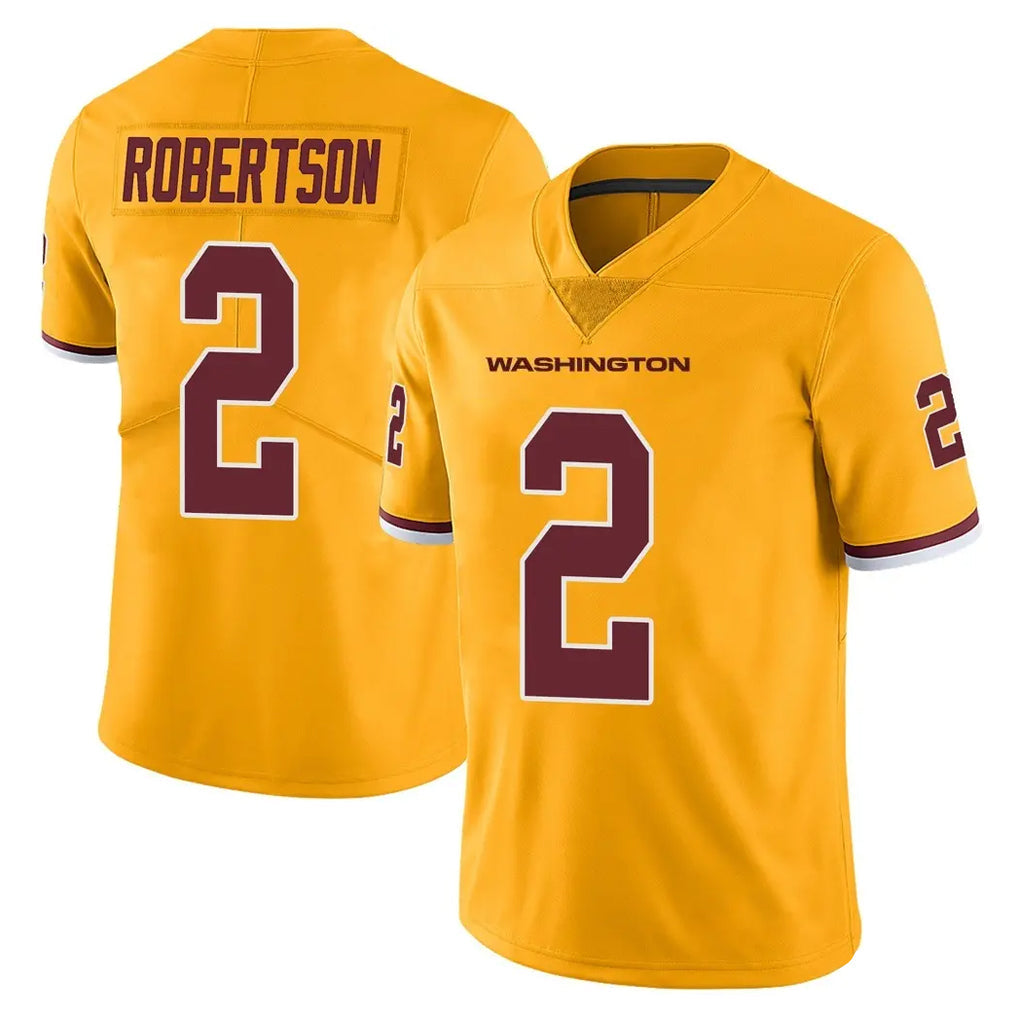Elroe W.Commanders #2 Amik Robertson Player Gold Limited Color Rush Home Game Stitched Jerseys