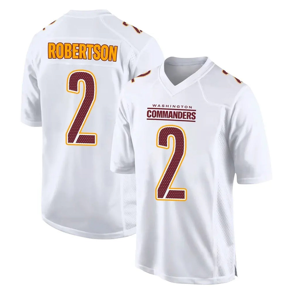 Elroe W.Commanders #2 Amik Robertson Player White Tundra Fashion Home Game Stitched Jerseys