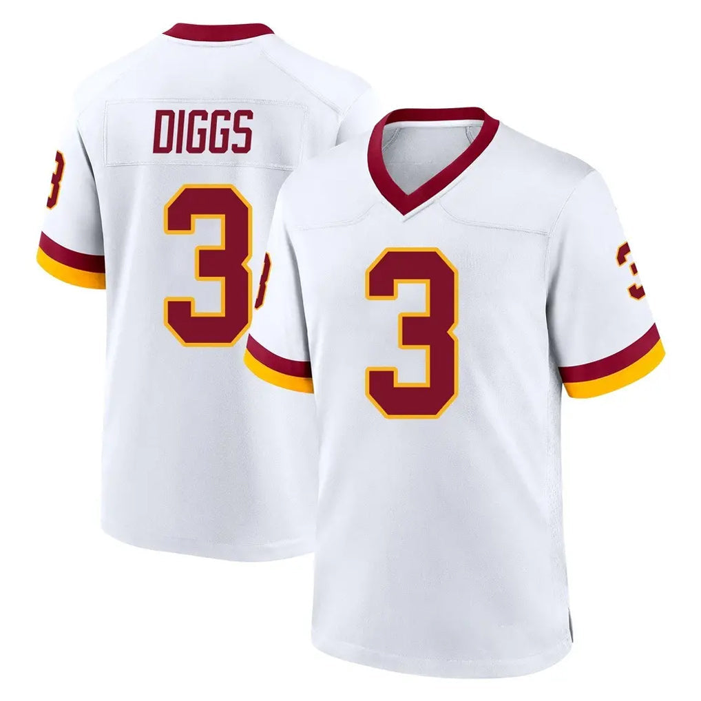 Elroe W.Commanders #3 Stefon Diggs Player White Home Game Stitched Jerseys