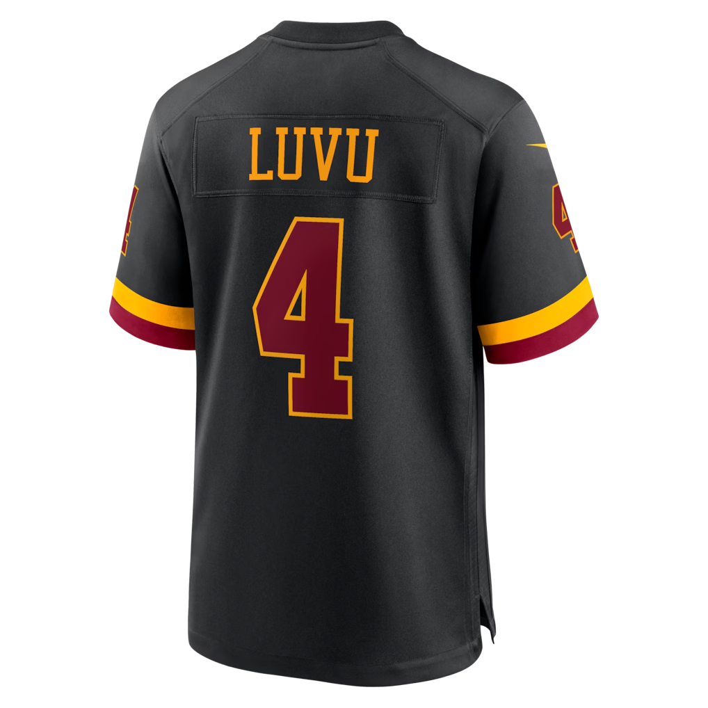 Elroe W.Commanders #4 Frankie Luvu Black Hail Raiser Alternate Game Stitched Jerseys