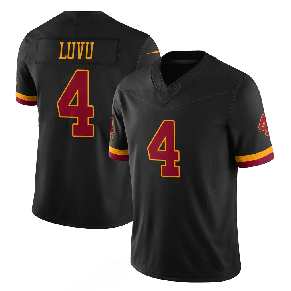 Elroe W.Commanders #4 Frankie Luvu Player Black Limited Vapor Home Game Stitched Jerseys