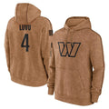 Elroe W.Commanders #4 Frankie Luvu Player Brown Salute to Service Hoodies Stitched Jerseys