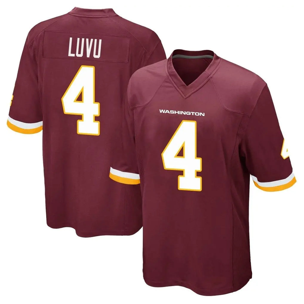 Elroe W.Commanders #4 Frankie Luvu Player Burgundy Game Stitched Jerseys