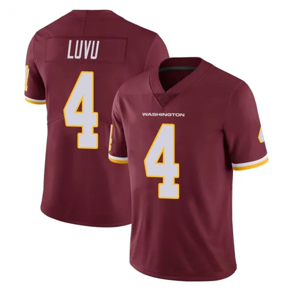 Elroe W.Commanders #4 Frankie Luvu Player Burgundy Vapor Limited Stitched Jerseys