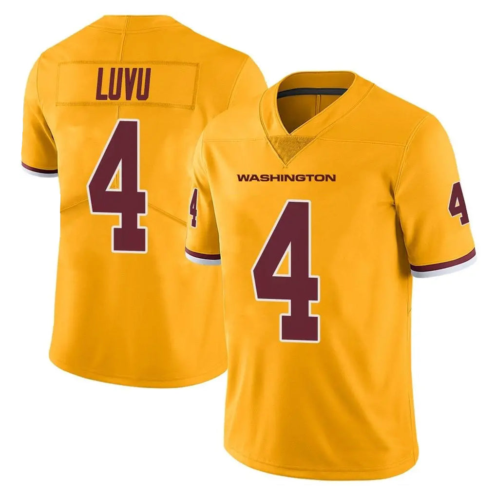 Elroe W.Commanders #4 Frankie Luvu Player Gold Vapor Limited Stitched Jerseys