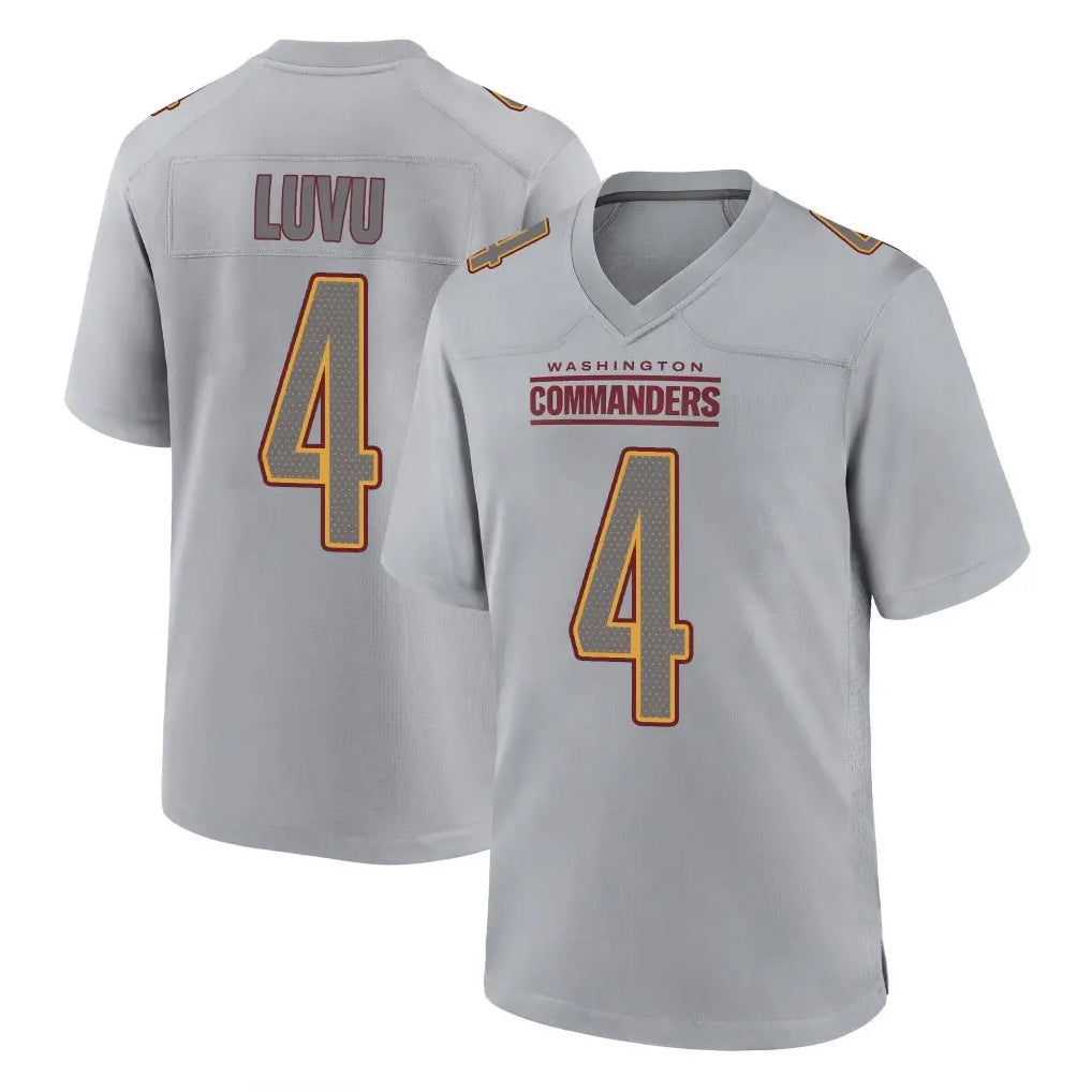 Elroe W.Commanders #4 Frankie Luvu Player Gray Atmosphere Fashion Home Game Stitched Jerseys