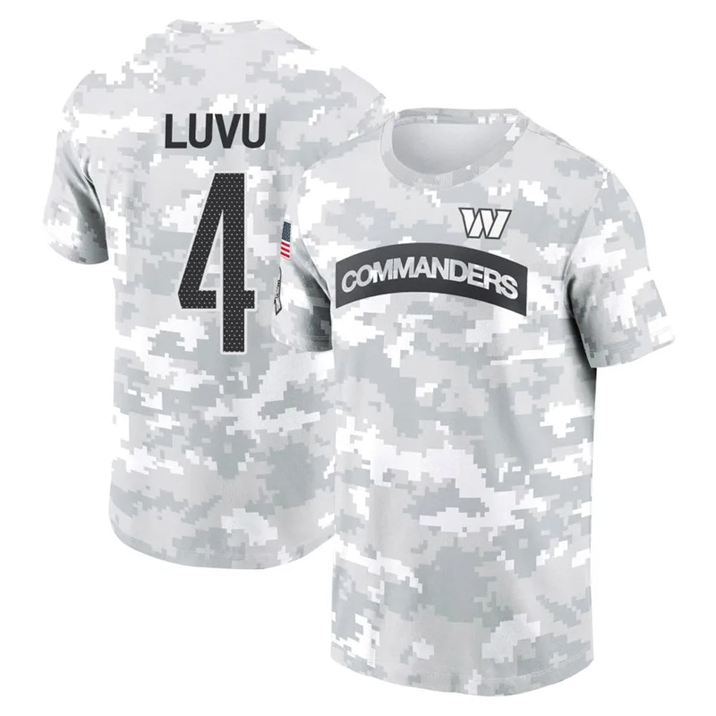 Elroe W.Commanders #4 Frankie Luvu Player Salute to Service Hoodies T-Shirts Football Jerseys