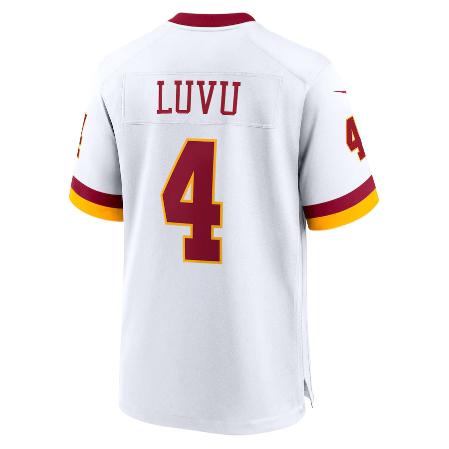 Elroe W.Commanders #4 Frankie Luvu Player White Game Football Jerseys