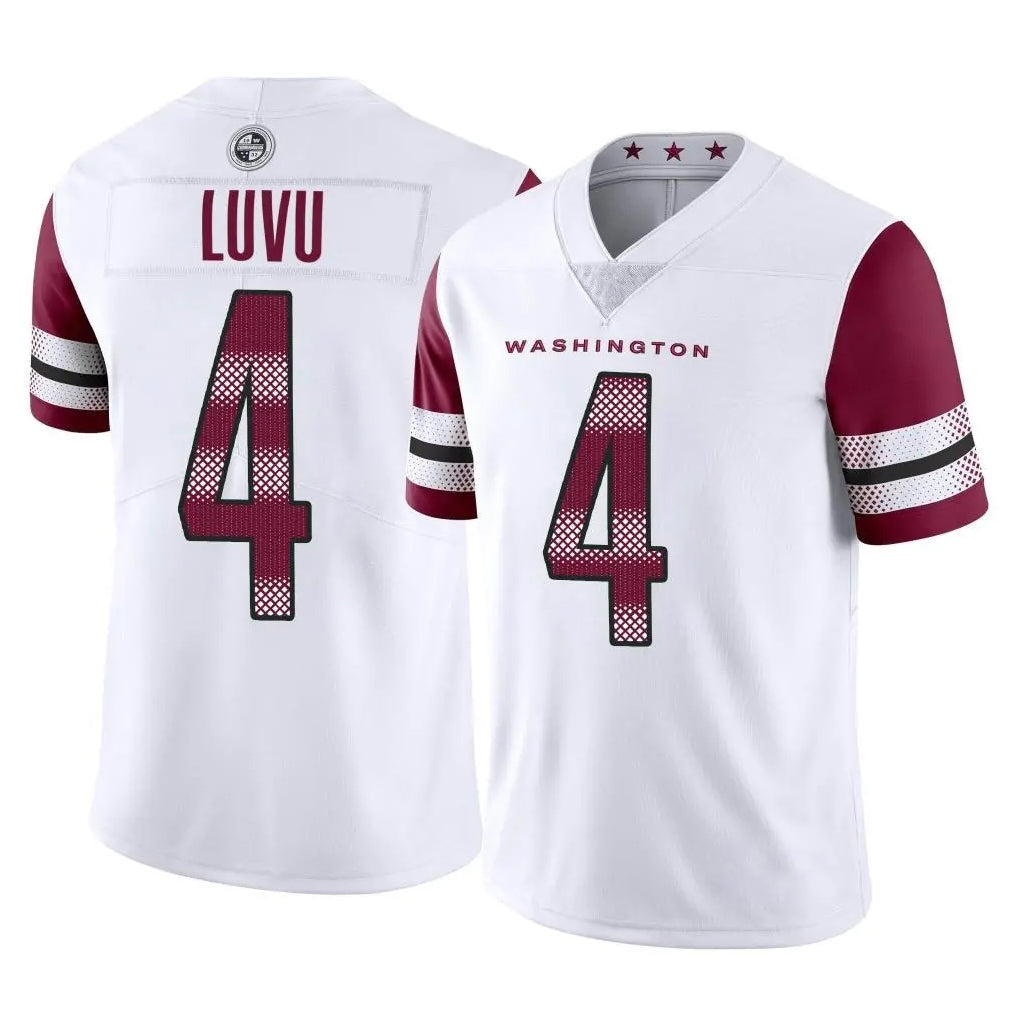 Elroe W.Commanders #4 Frankie Luvu Player White Limited Vapor Home Game Stitched Jerseys