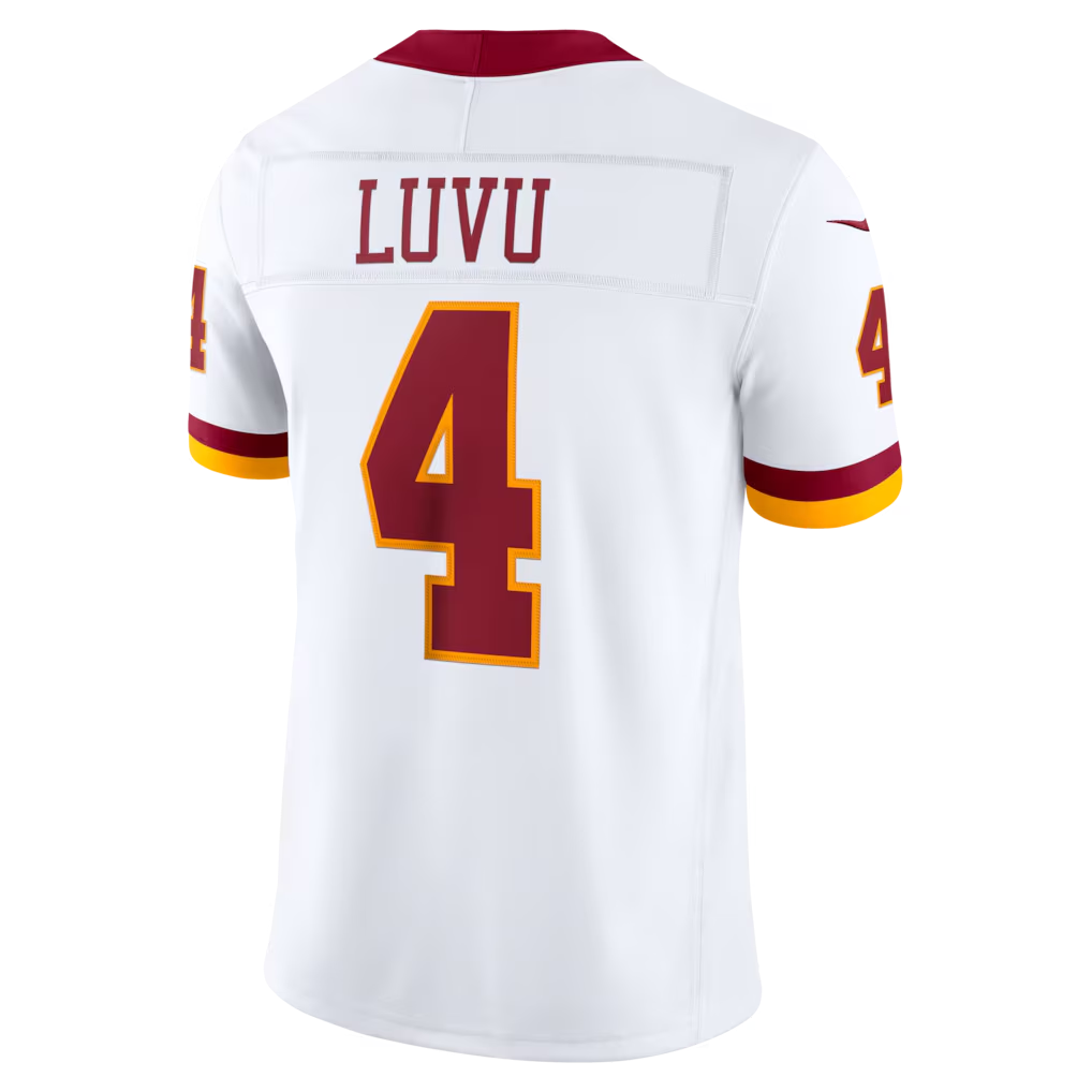 Elroe W.Commanders #4 Frankie Luvu White Vapor F.U.S.E. Stitched Limited Jerseys