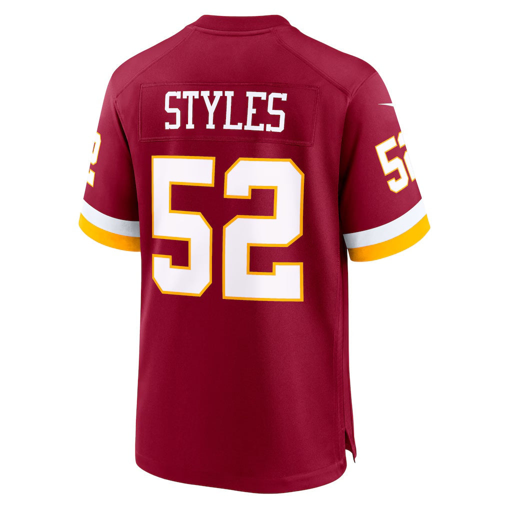 Elroe W.Commanders #52 Sonny Styles Burgundy 2026 Draft First Round Pick No. 7 Team Game Stitched Jerseys
