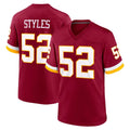 Elroe W.Commanders #52 Sonny Styles Player Burgundy Game Home Stitched Jerseys