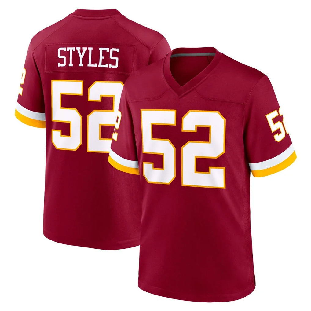 Elroe W.Commanders #52 Sonny Styles Player Burgundy Game Home Stitched Jerseys