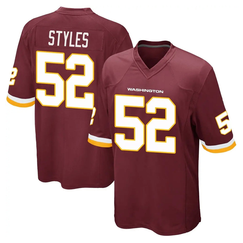 Elroe W.Commanders #52 Sonny Styles Player Burgundy Team Color Home Game Stitched Jerseys