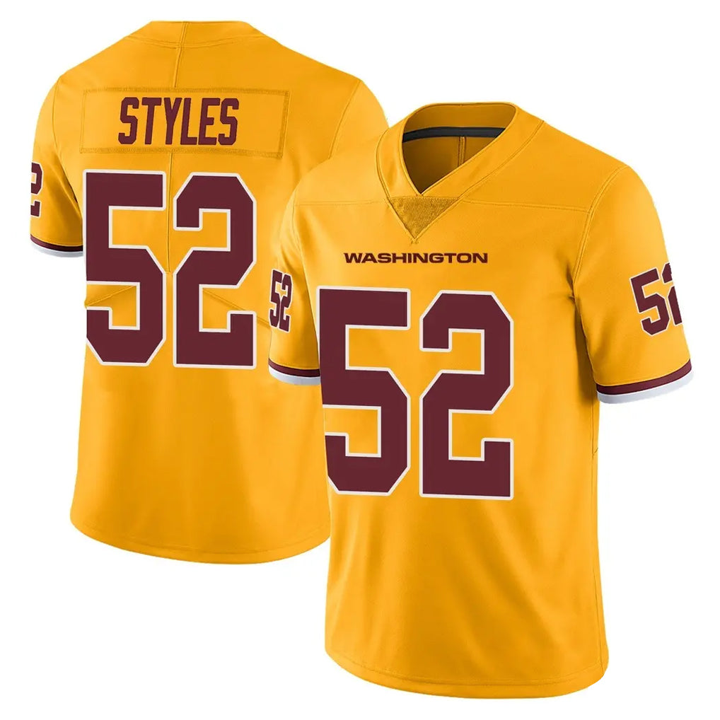 Elroe W.Commanders #52 Sonny Styles Player Gold Limited Color Rush Home Game Stitched Jerseys