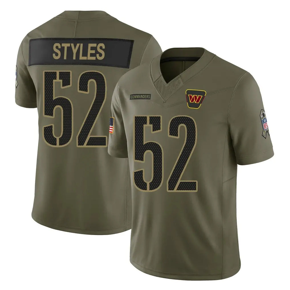 Elroe W.Commanders #52 Sonny Styles Player Olive 2025 Salute To Service Limited Home Game Stitched Jerseys