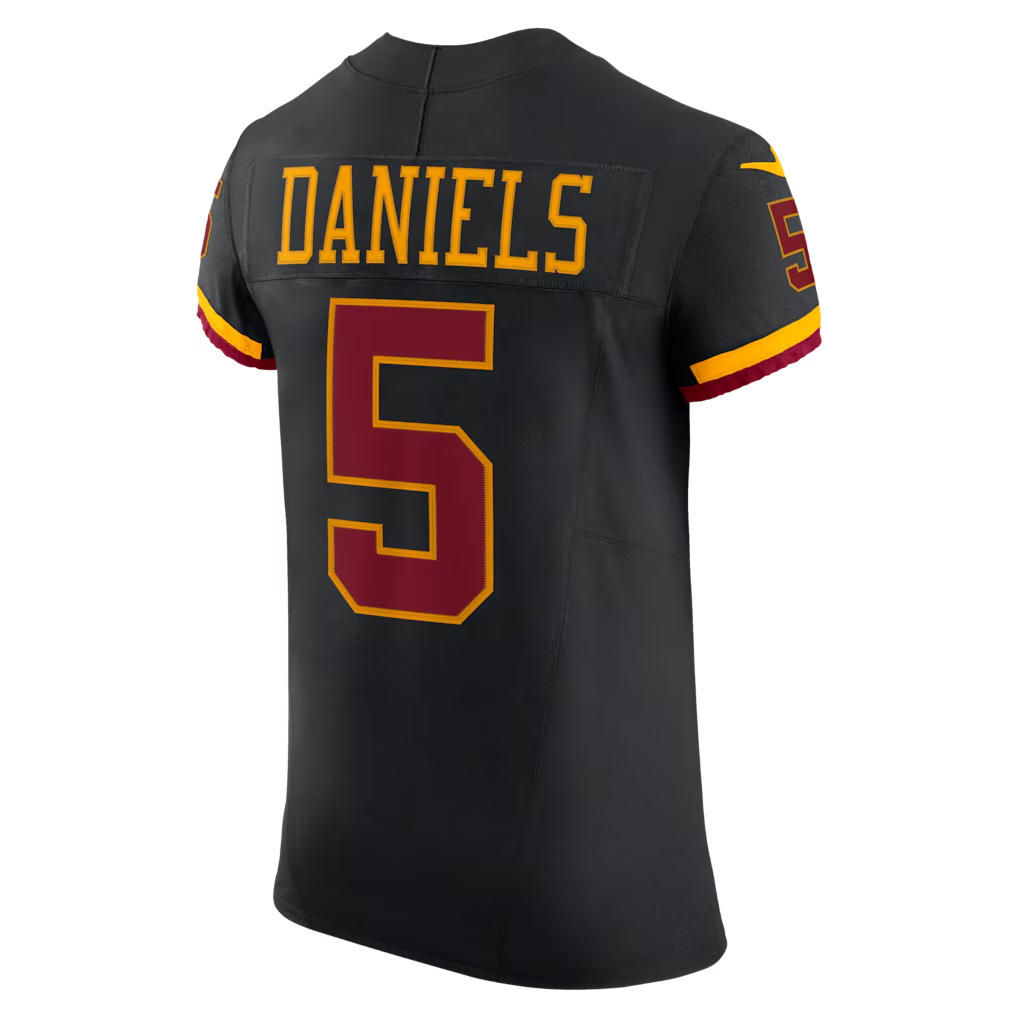 Elroe W.Commanders #5 Jayden Daniels Black Alternate Vapor F.U.S.E. Elite Stitched Jerseys