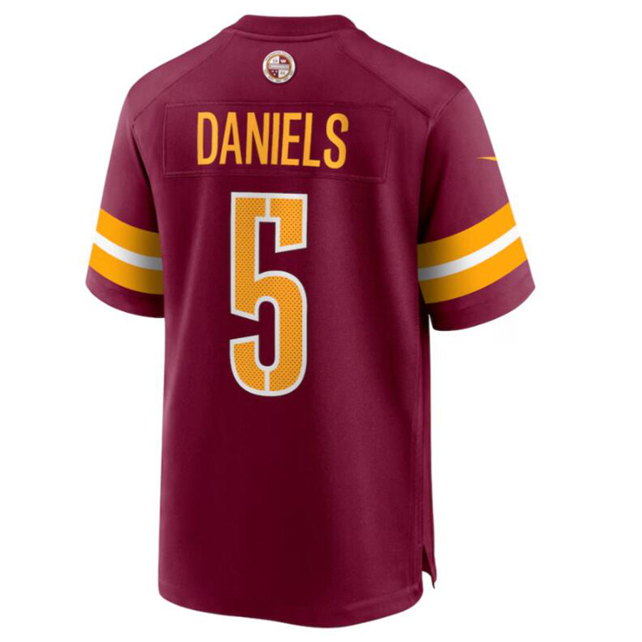 Elroe W.Commanders #5 Jayden Daniels Burgundy 2024 Draft First Round Pick Player Game Stitched Jersey