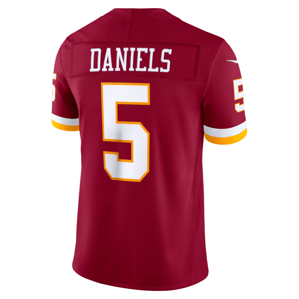 Elroe W.Commanders #5 Jayden Daniels Burgundy Team Vapor F.U.S.E. Stitched Limited Jerseys