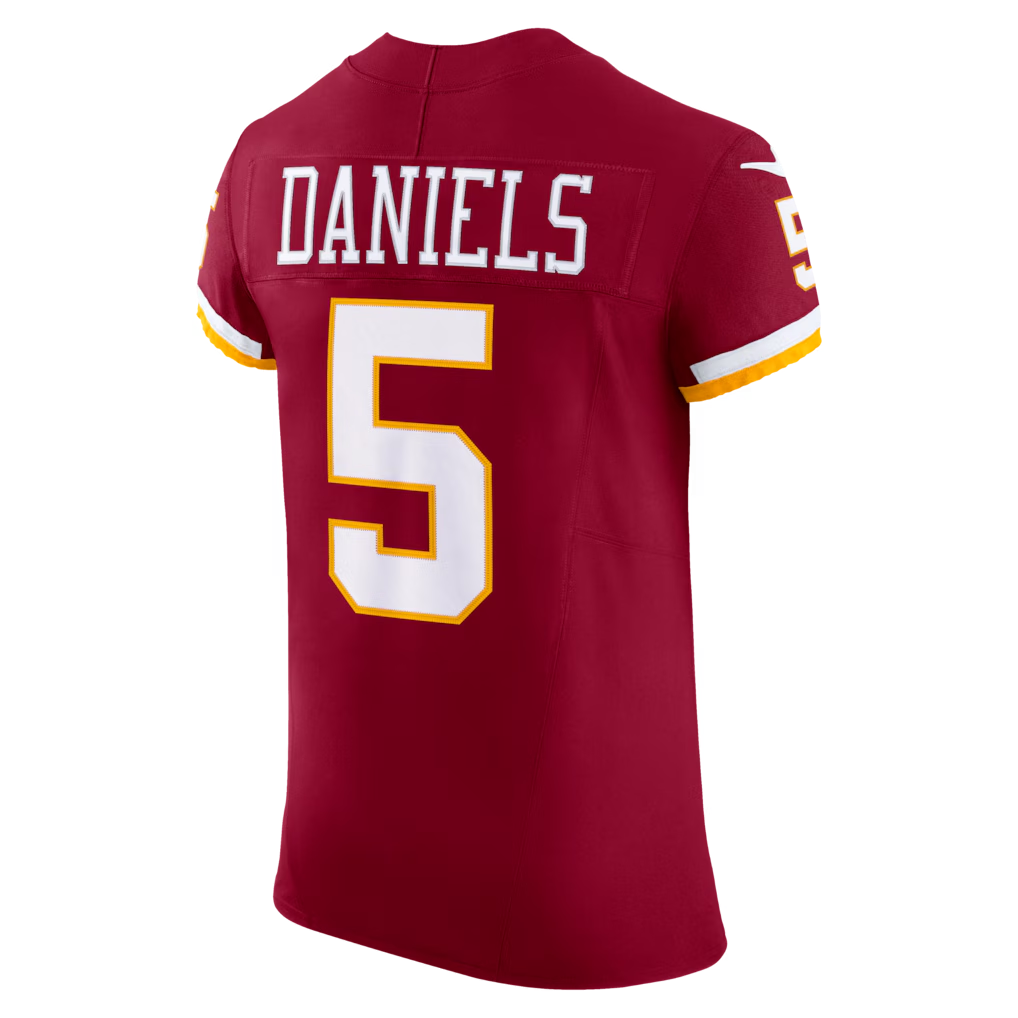 Elroe W.Commanders #5 Jayden Daniels Burgundy Vapor F.U.S.E. Elite Stitched Jerseys