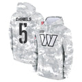 Elroe W.Commanders #5 Jayden Daniels Player Arctic Camo Limited Salute to Service Pullover Hoodies Game Stitched Jerseys