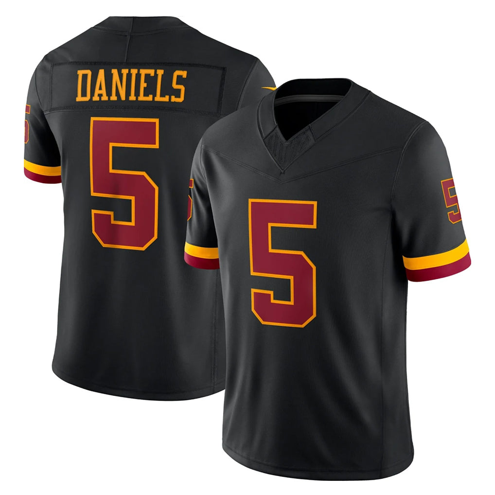 Elroe W.Commanders #5 Jayden Daniels Player Black Limited Vapor Home Game Stitched Jerseys