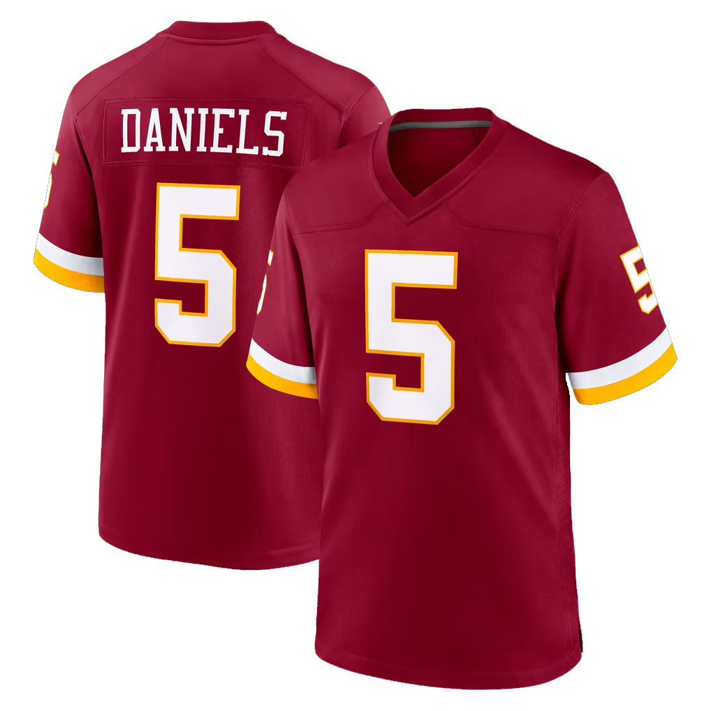 Elroe W.Commanders #5 Jayden Daniels Player Burgundy Game Home Stitched Jerseys
