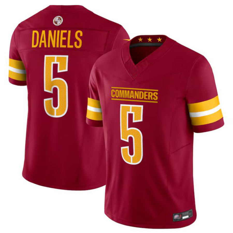 Elroe W.Commanders #5 Jayden Daniels Player Burgundy Vapor F.U.S.E. Limited Stitched Jerseys