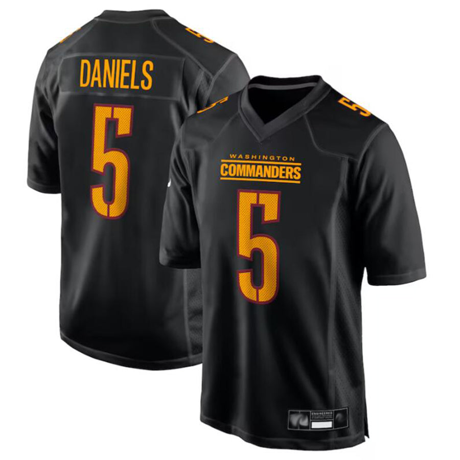 Elroe W.Commanders #5 Jayden Daniels Player Carbon Black Fashion Stitched Jerseys