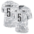 Elroe W.Commanders #5 Jayden Daniels Player Limited Arctic Camo Salute to Service Stitched Jerseys