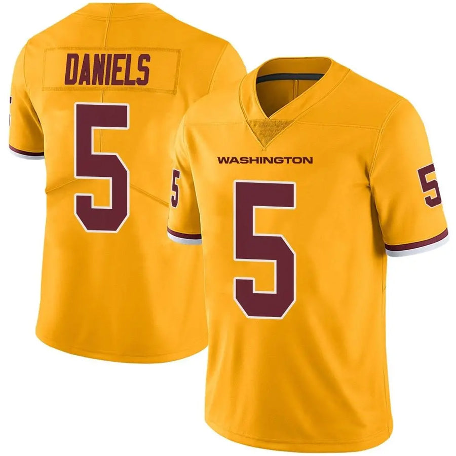 Elroe W.Commanders #5 Jayden Daniels Player Limited Gold Color Rush Stitched Jerseys