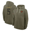 Elroe W.Commanders #5 Jayden Daniels Player Olive Salute to Service Pullover Hoodies Limited Home Stitched Jerseys